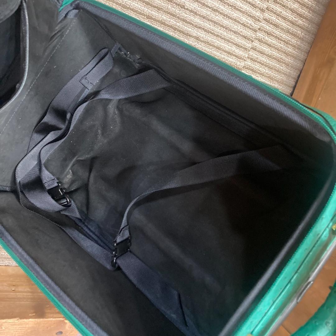 ▼JRA オーストリッチ　キャリーバッグ　グリーン　日本製　レザー　鍵付き