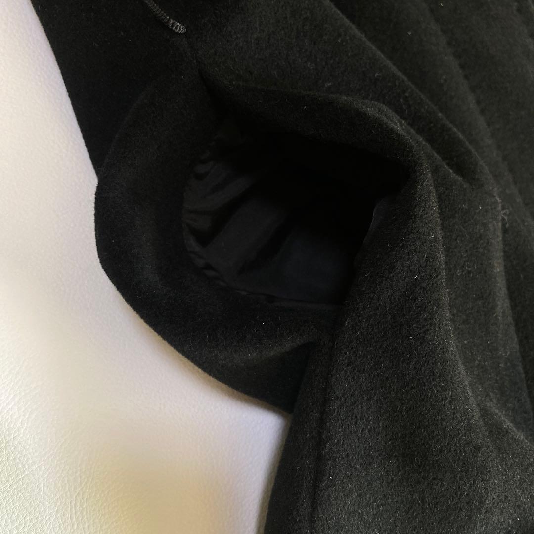 美品 MEMOEY オンワード樫山 ロングコート アンゴラ フォックス 黒 L