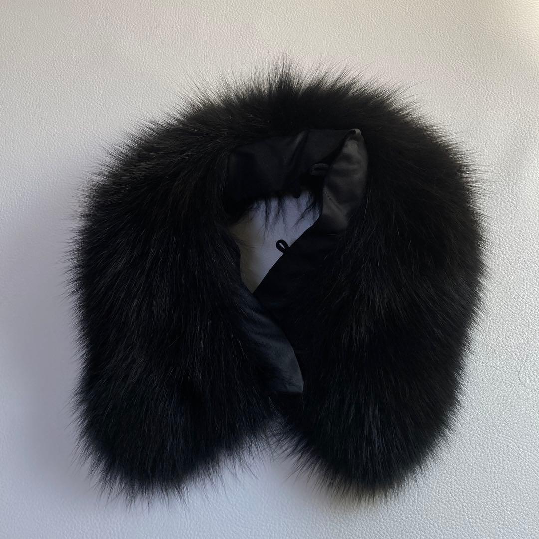 美品 MEMOEY オンワード樫山 ロングコート アンゴラ フォックス 黒 L