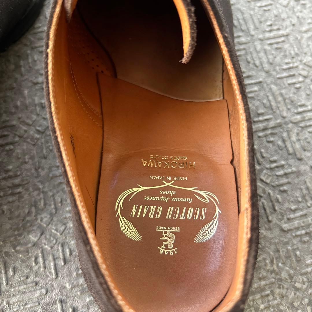 スコッチグレインスエードダークブラウン革靴26 1/2