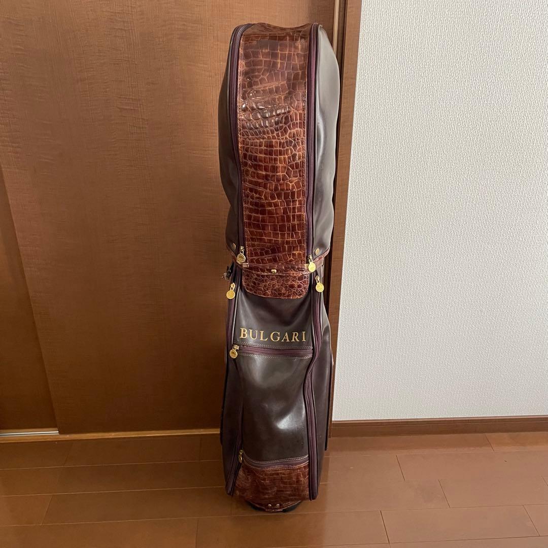 美品‼️希少人気！ブルガリ キャディーバッグ クロコ型押し ブラウン×ゴールド