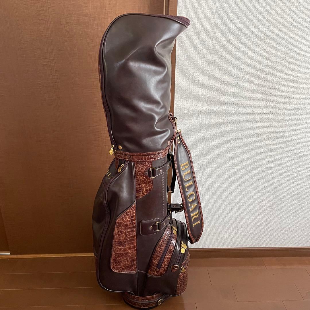 美品‼️希少人気！ブルガリ キャディーバッグ クロコ型押し ブラウン×ゴールド