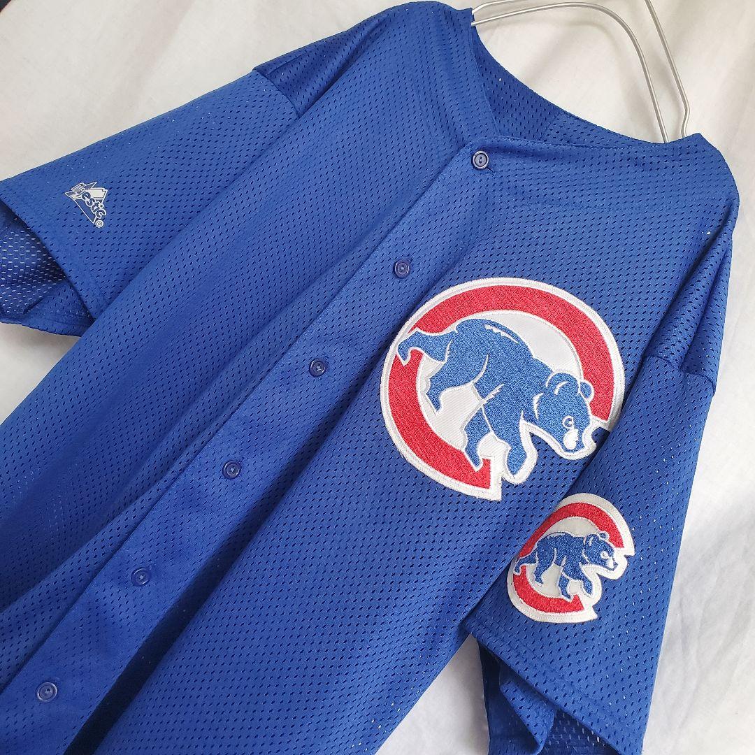 majestic マジェスティック カブス Tシャツ アメリカ製 クマ 青 熊