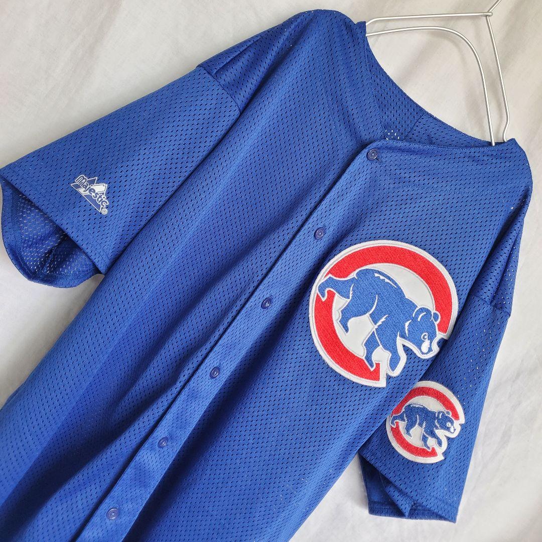 majestic マジェスティック カブス Tシャツ アメリカ製 クマ 青 熊