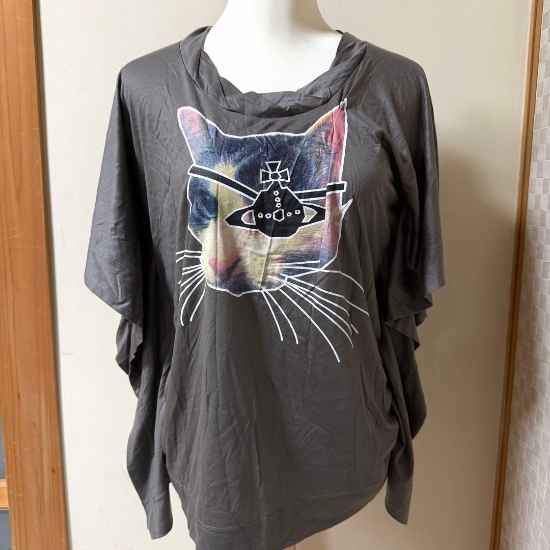 未使用★Vivienne Westwood 眼帯猫 オーブ半袖 変形 チュニック