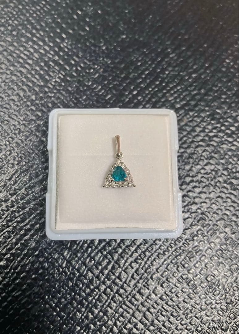 GSJ鑑別付 天然パライバトルマリン 0.11ct ダイヤ Pt950 トップ