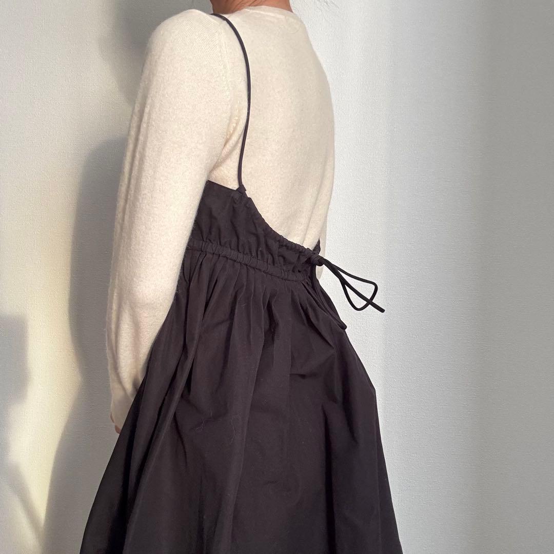 定価50,000円以上 Drawer 黒 キャミワンピース ストラップ調整可能