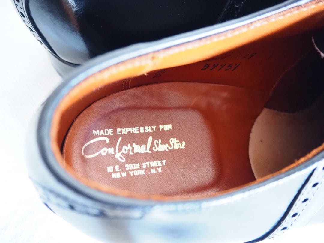 靴 Alden 59957 Black Saddle Shoes