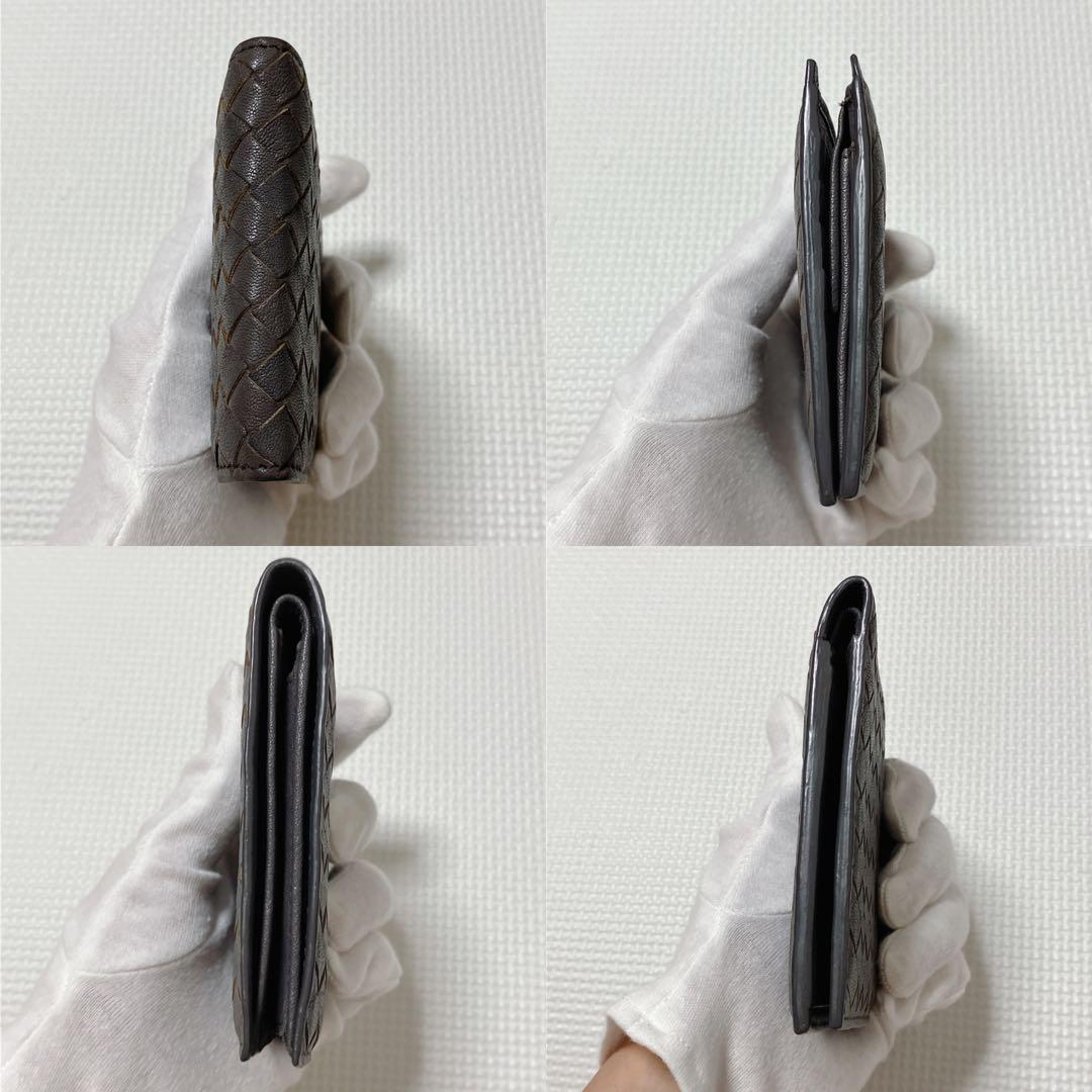 未使用BOTTEGA VENETA ボッテガヴェネタ レザー二つ折り財布　グレー