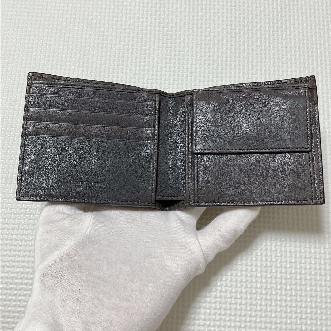 未使用BOTTEGA VENETA ボッテガヴェネタ レザー二つ折り財布　グレー