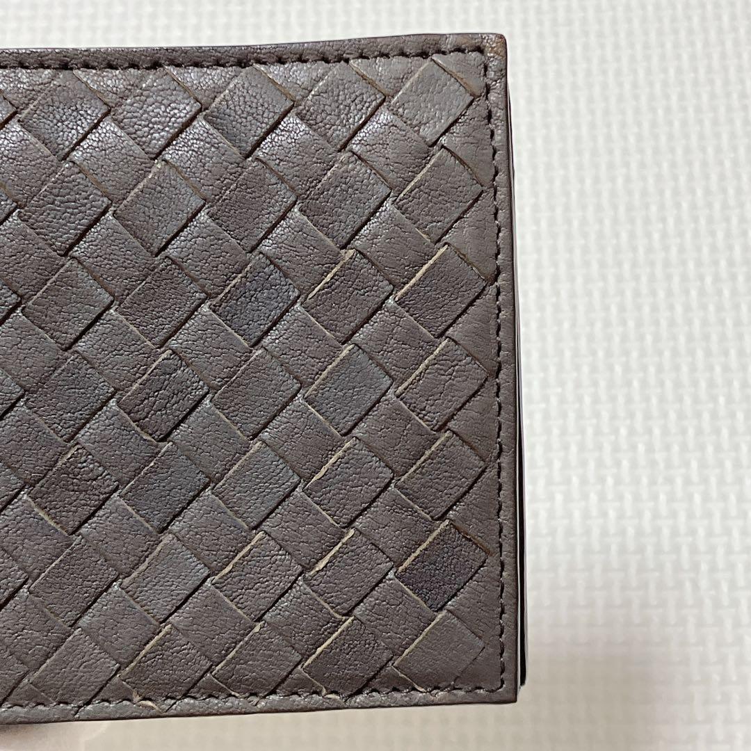 未使用BOTTEGA VENETA ボッテガヴェネタ レザー二つ折り財布　グレー
