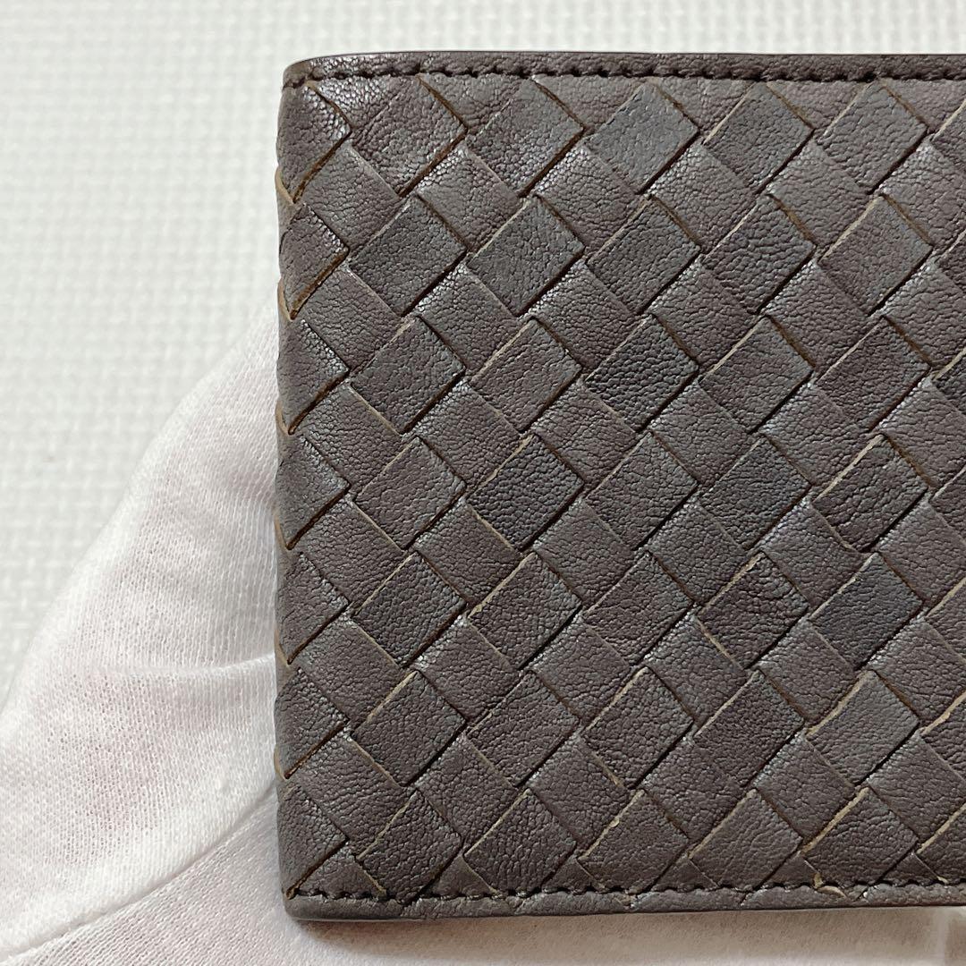 未使用BOTTEGA VENETA ボッテガヴェネタ レザー二つ折り財布　グレー