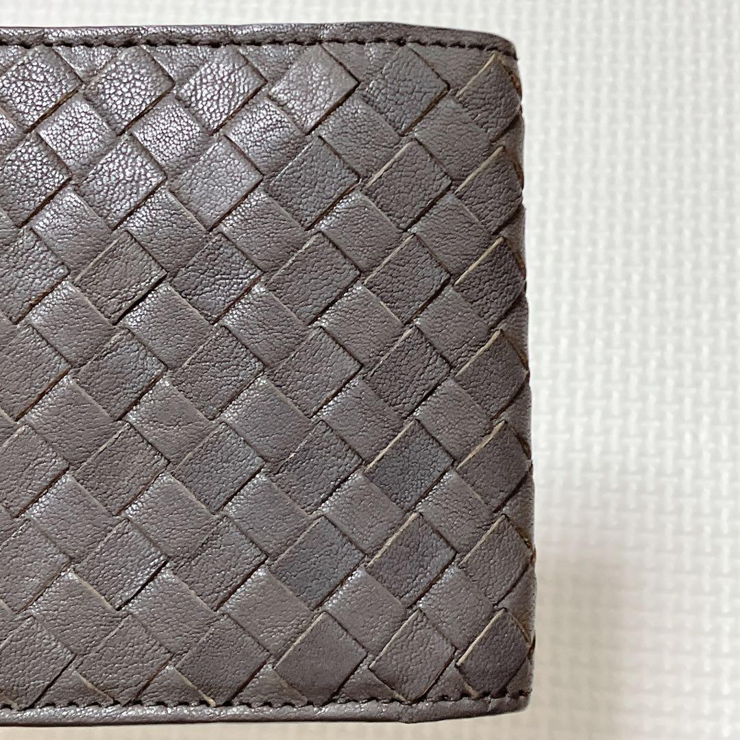 未使用BOTTEGA VENETA ボッテガヴェネタ レザー二つ折り財布　グレー