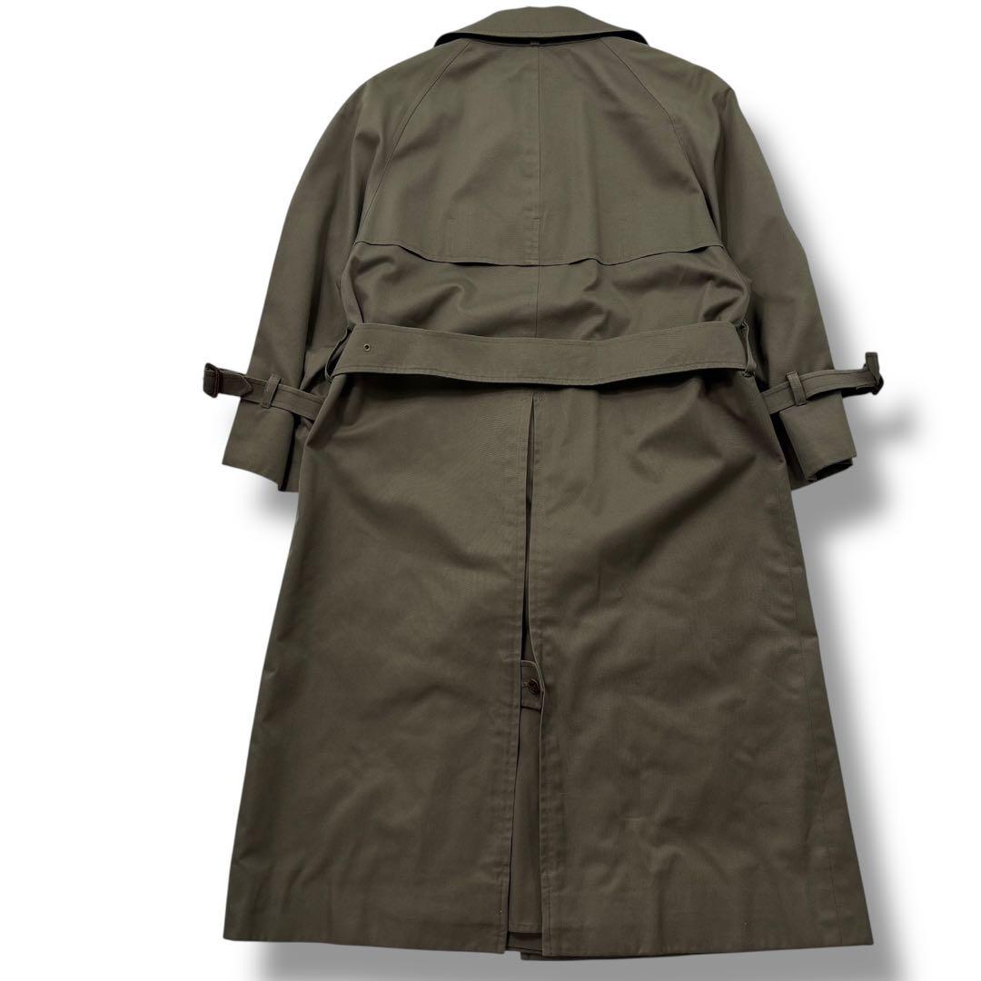 極美品】アクアスキュータム　トレンチコート　ベルト　カーキ　AQUA５　チェック