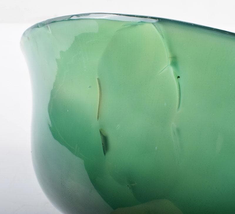 茶九　中国　緑瑪瑙彫刻　鉢　M　R4156