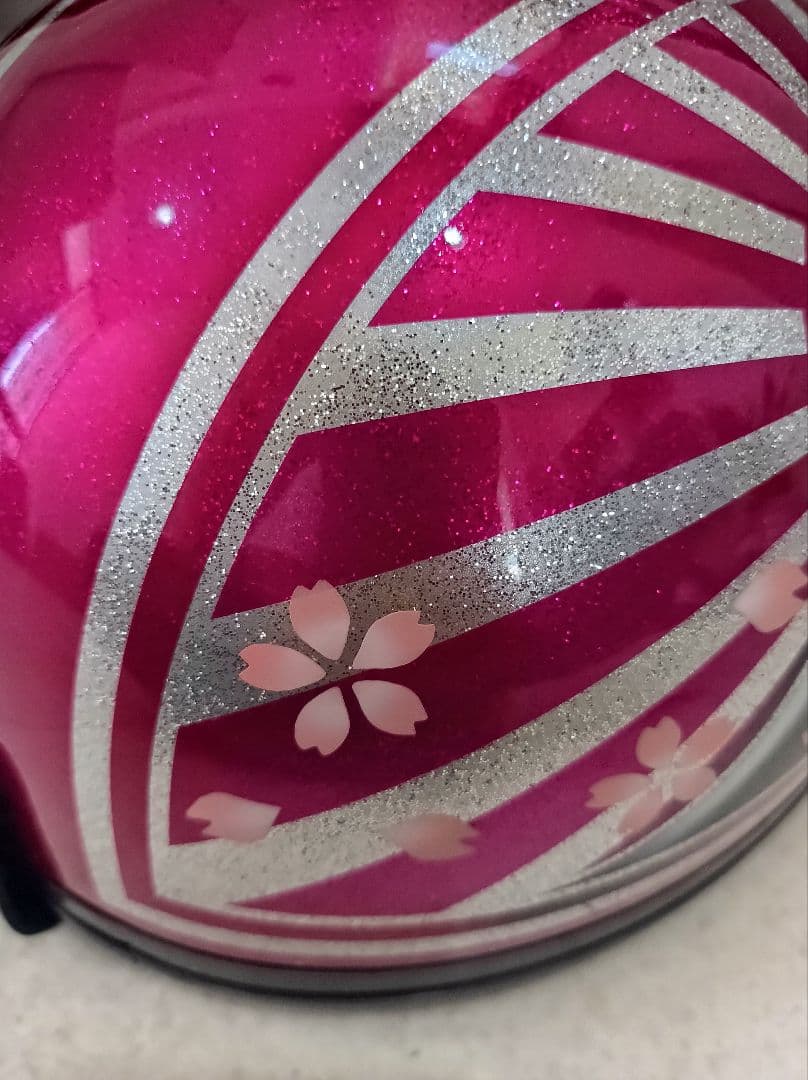 カスタムコルク半　Candyピンク富士日章　シルバーラメ　桜花