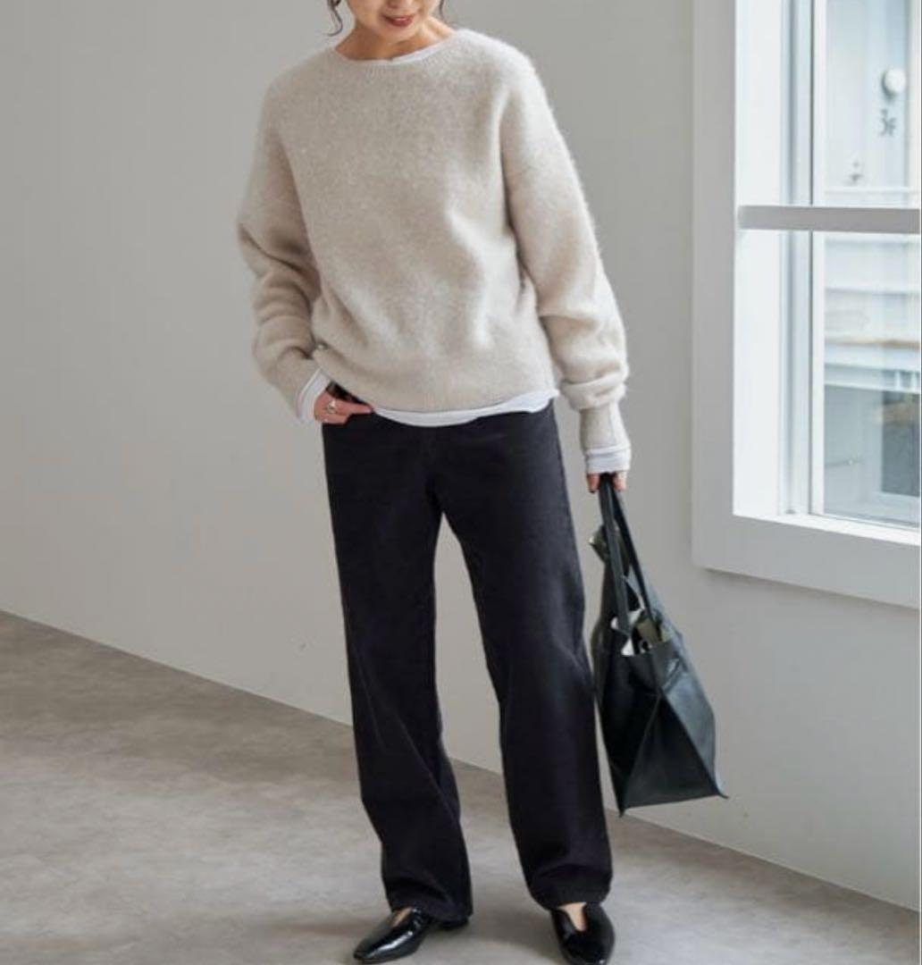 新品未使用】Spick & Span コーデュロイパンツ　おおきめサイズ　黒40