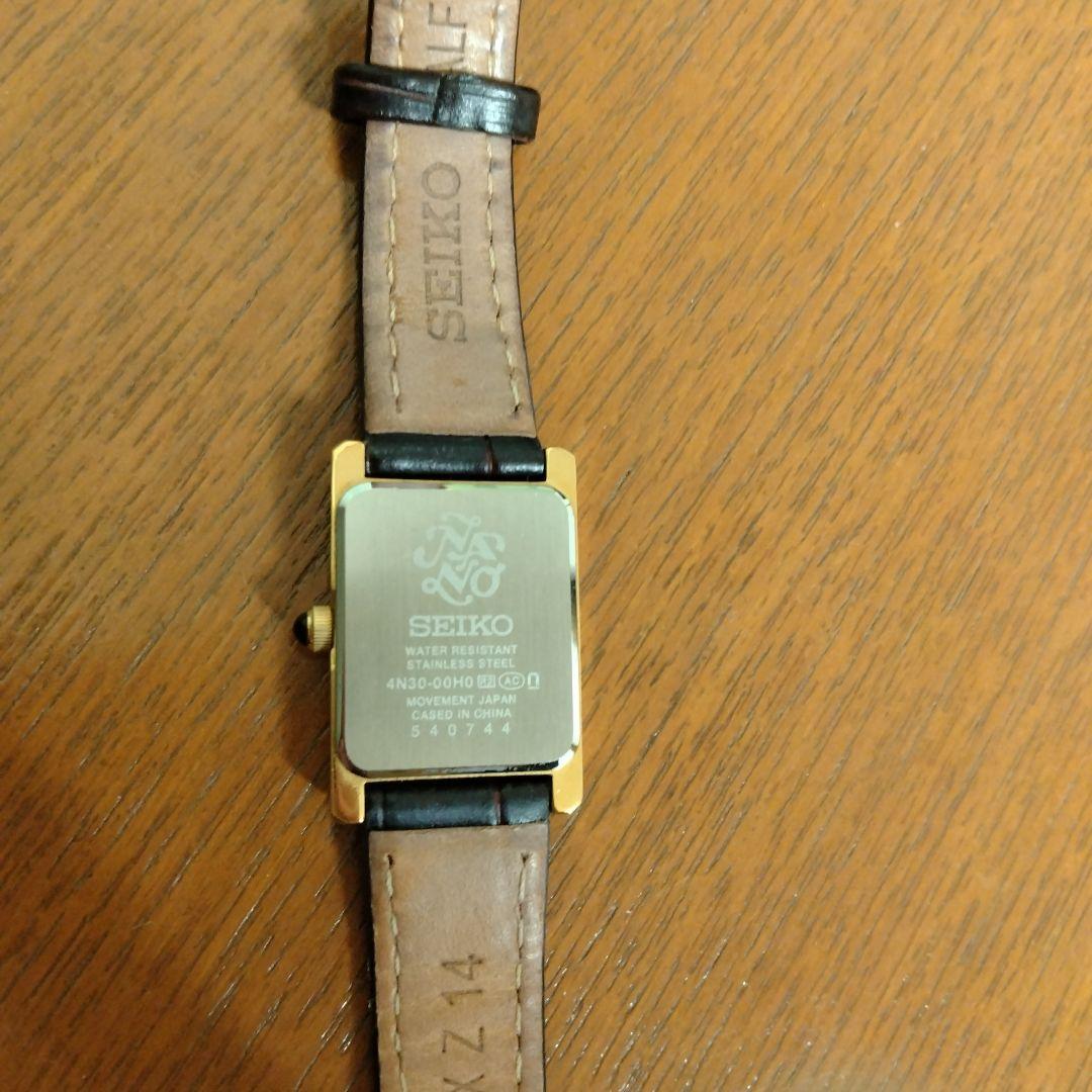 値下げ　セイコー　稼働品　ナノユニバース　ブラウン　ゴールド　腕時計