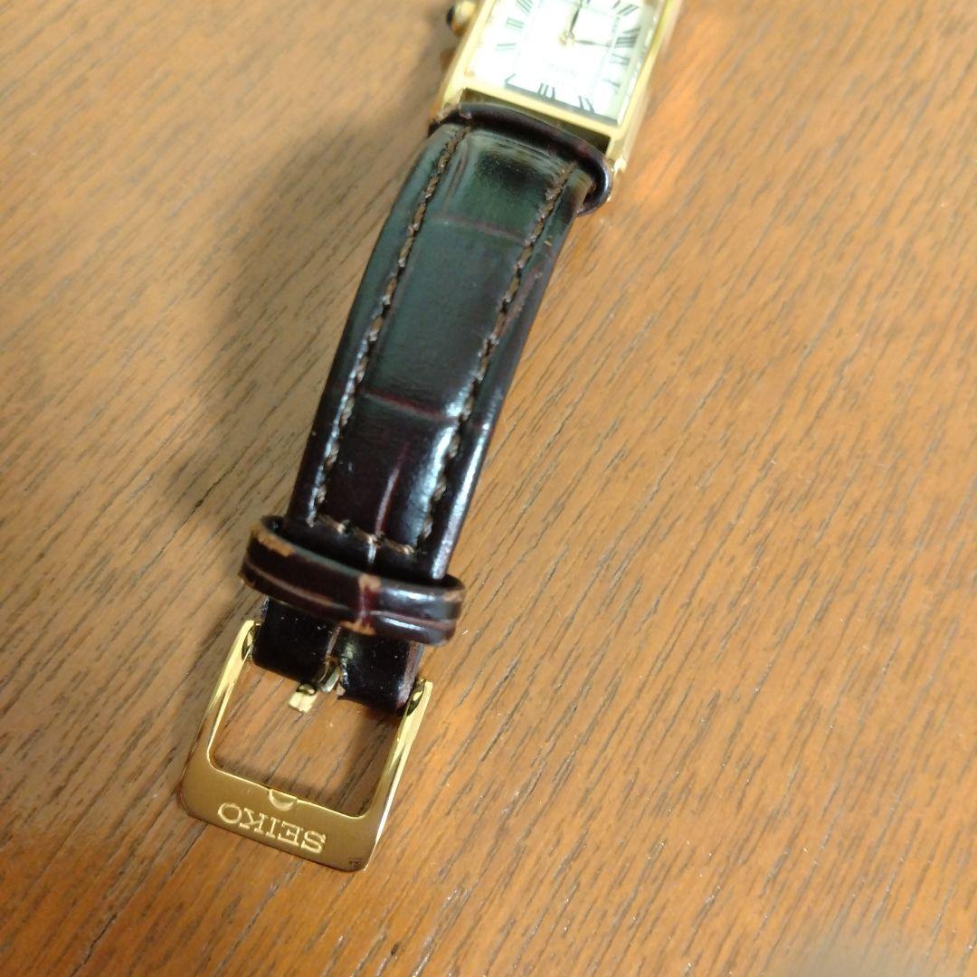 値下げ　セイコー　稼働品　ナノユニバース　ブラウン　ゴールド　腕時計