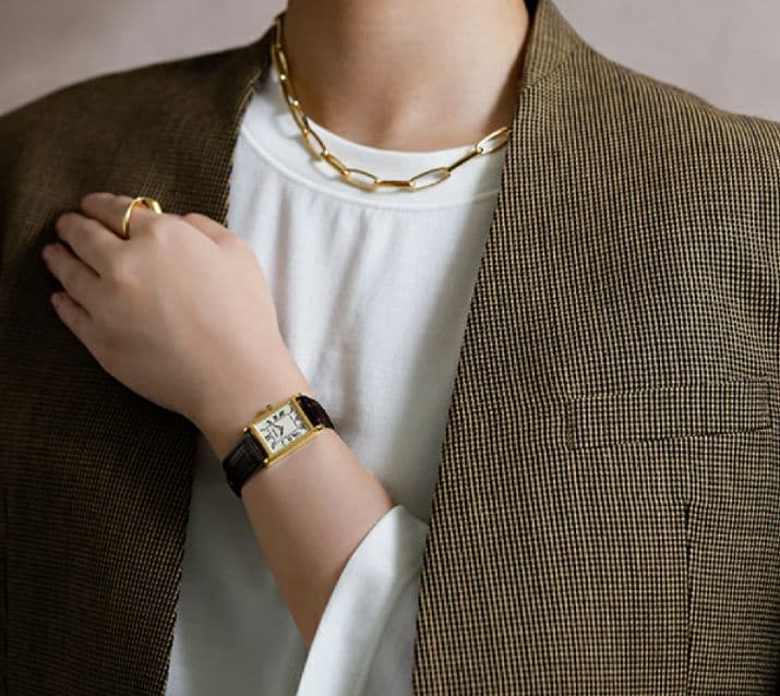 値下げ　セイコー　稼働品　ナノユニバース　ブラウン　ゴールド　腕時計