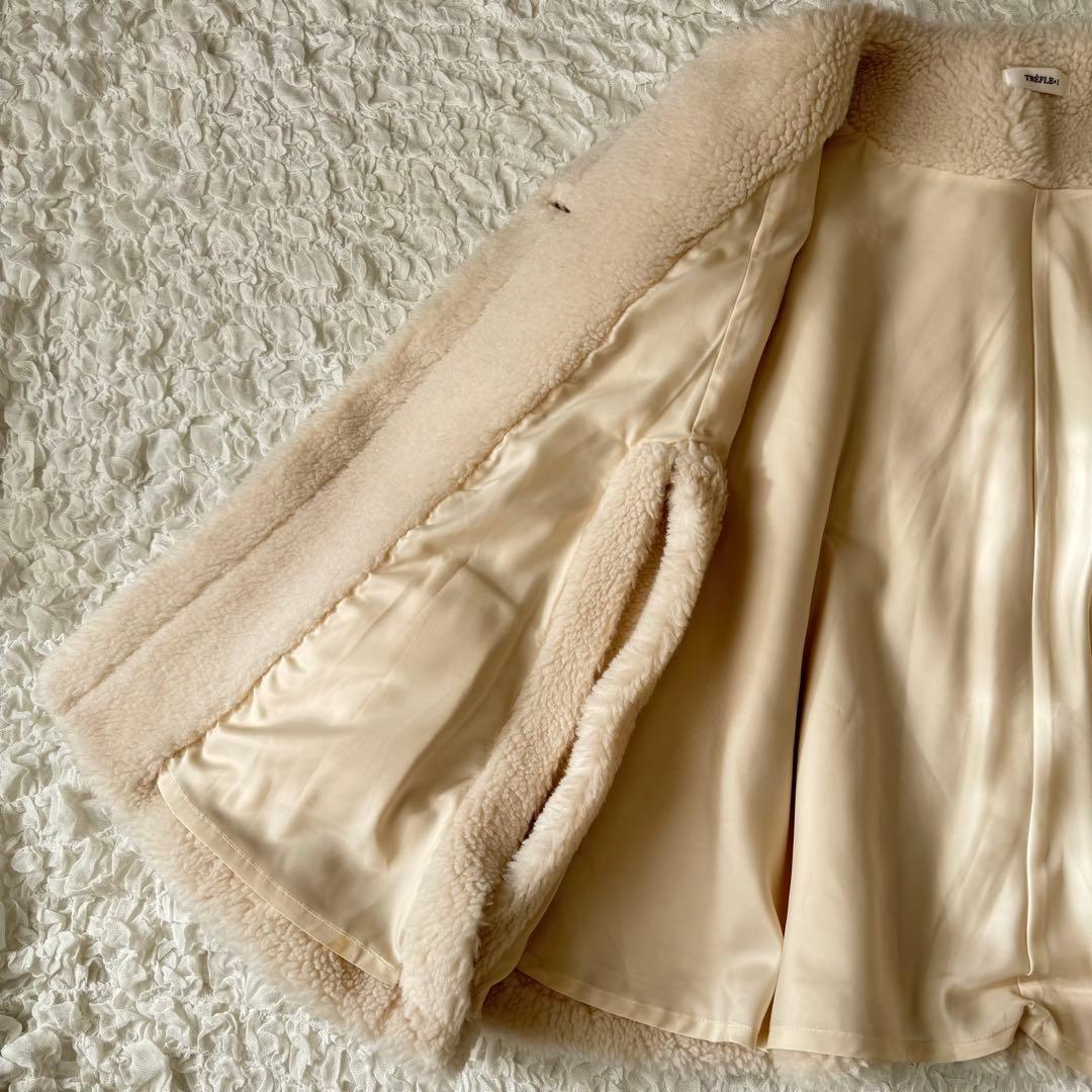 Trefle+1 トレフルプラスワン クマケープ ポンチョ ホワイト もこもこ