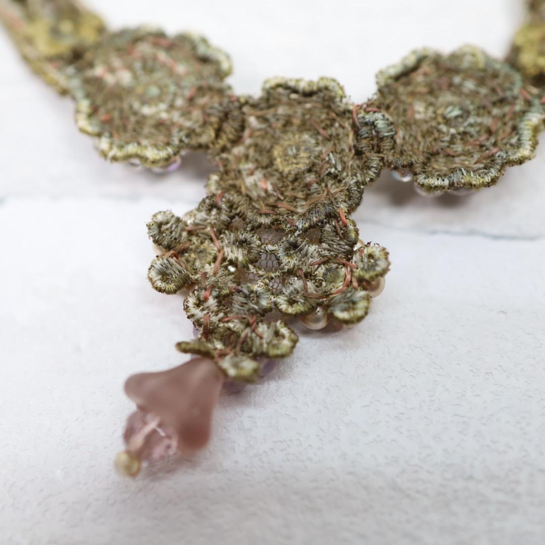 希少 ミハエルネグリン ネックレス フラワーモチーフ ラインストーン