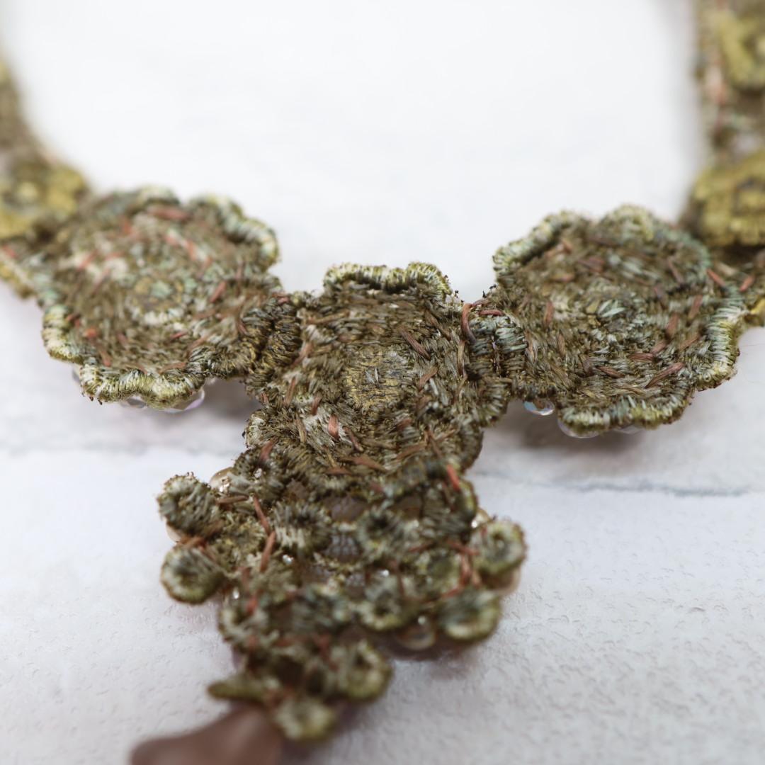 希少 ミハエルネグリン ネックレス フラワーモチーフ ラインストーン