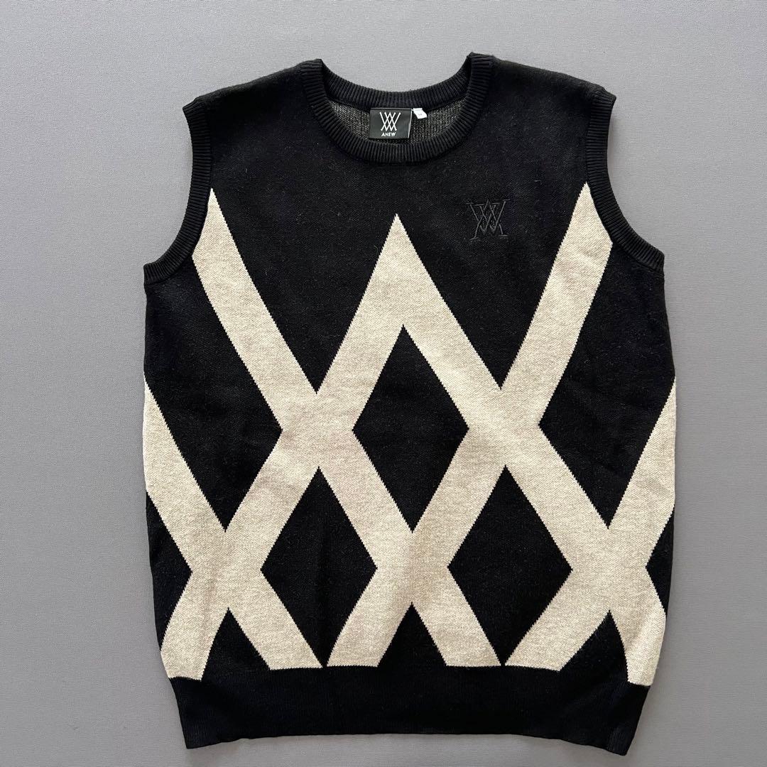 ANEW GOLF アニューゴルフ　ベスト　ニット　メンズ　セーター　M 黒