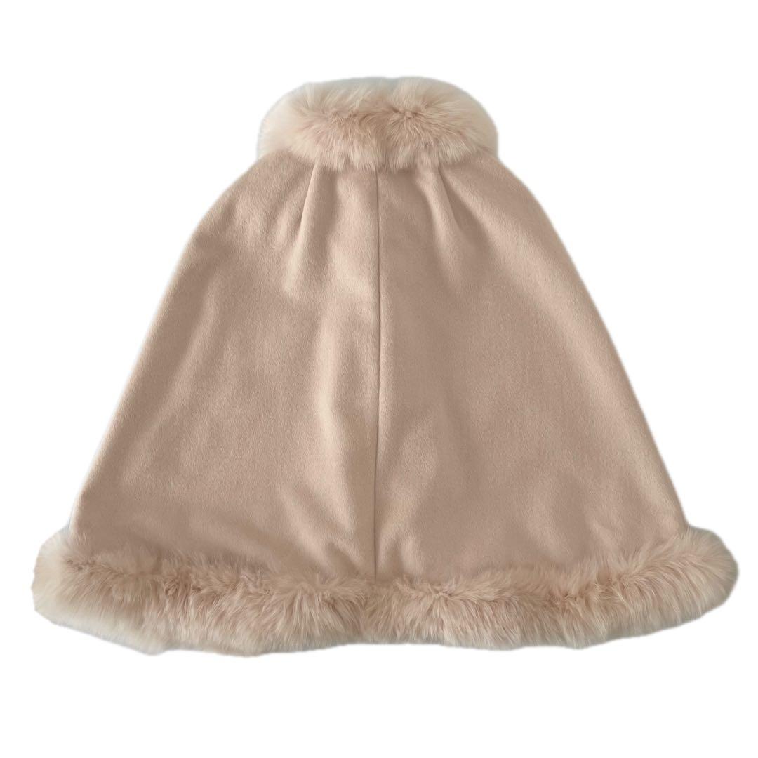 Harrods フォックスファー アンゴラウール ケープコート ポンチョ