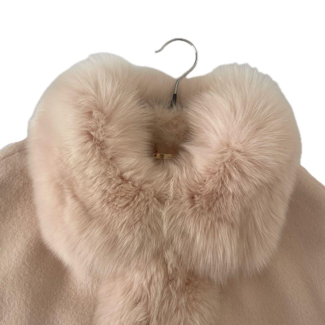 Harrods フォックスファー アンゴラウール ケープコート ポンチョ