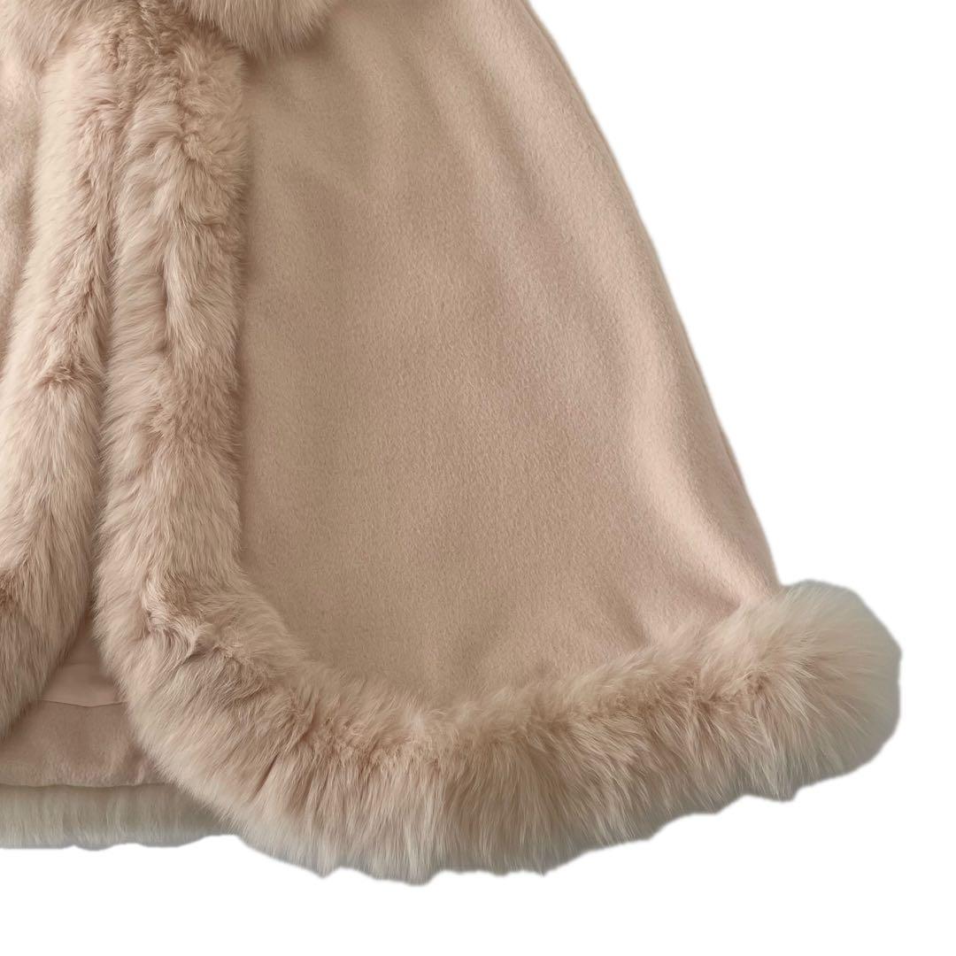 Harrods フォックスファー アンゴラウール ケープコート ポンチョ