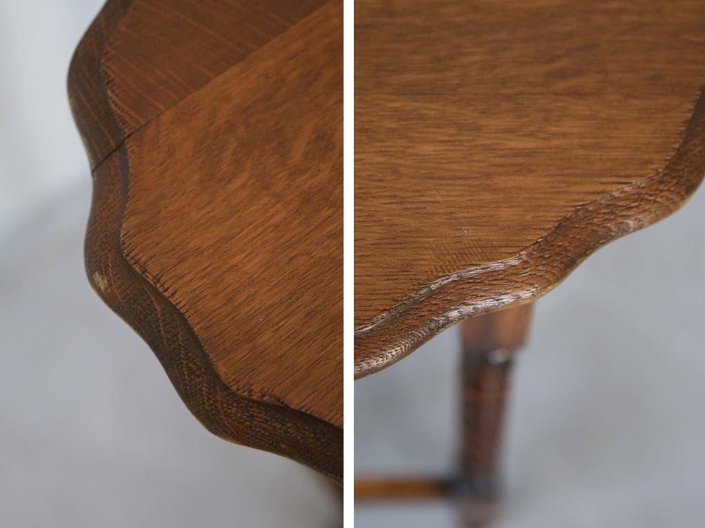 英国アンティーク木製サイドテーブル/オケージョナル机/飾り棚/花台(92-121