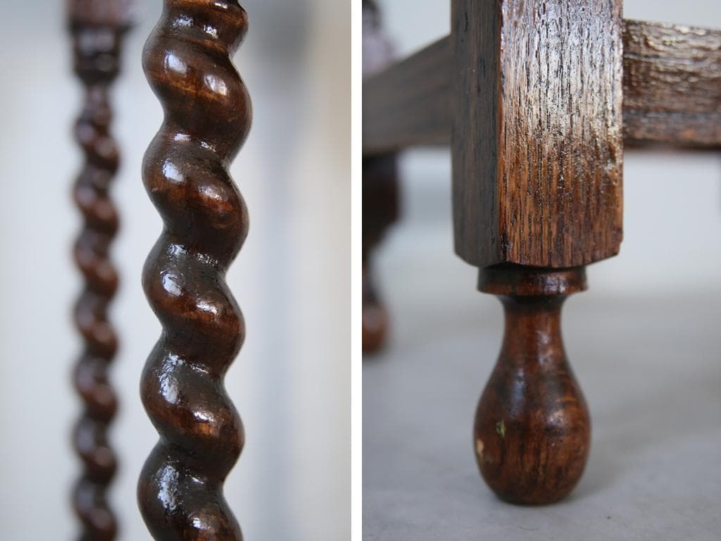 英国アンティーク木製サイドテーブル/オケージョナル机/飾り棚/花台(92-121