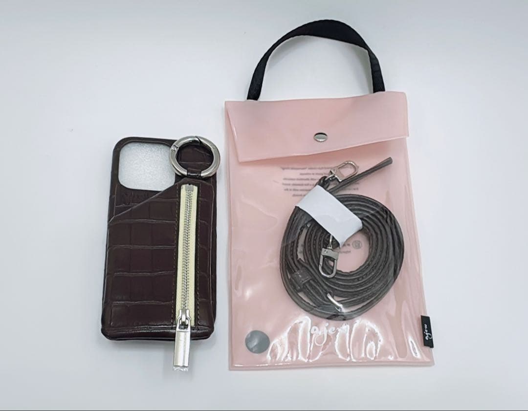 ajew iPhone15Pro espresso エジュー クロコ 茶色