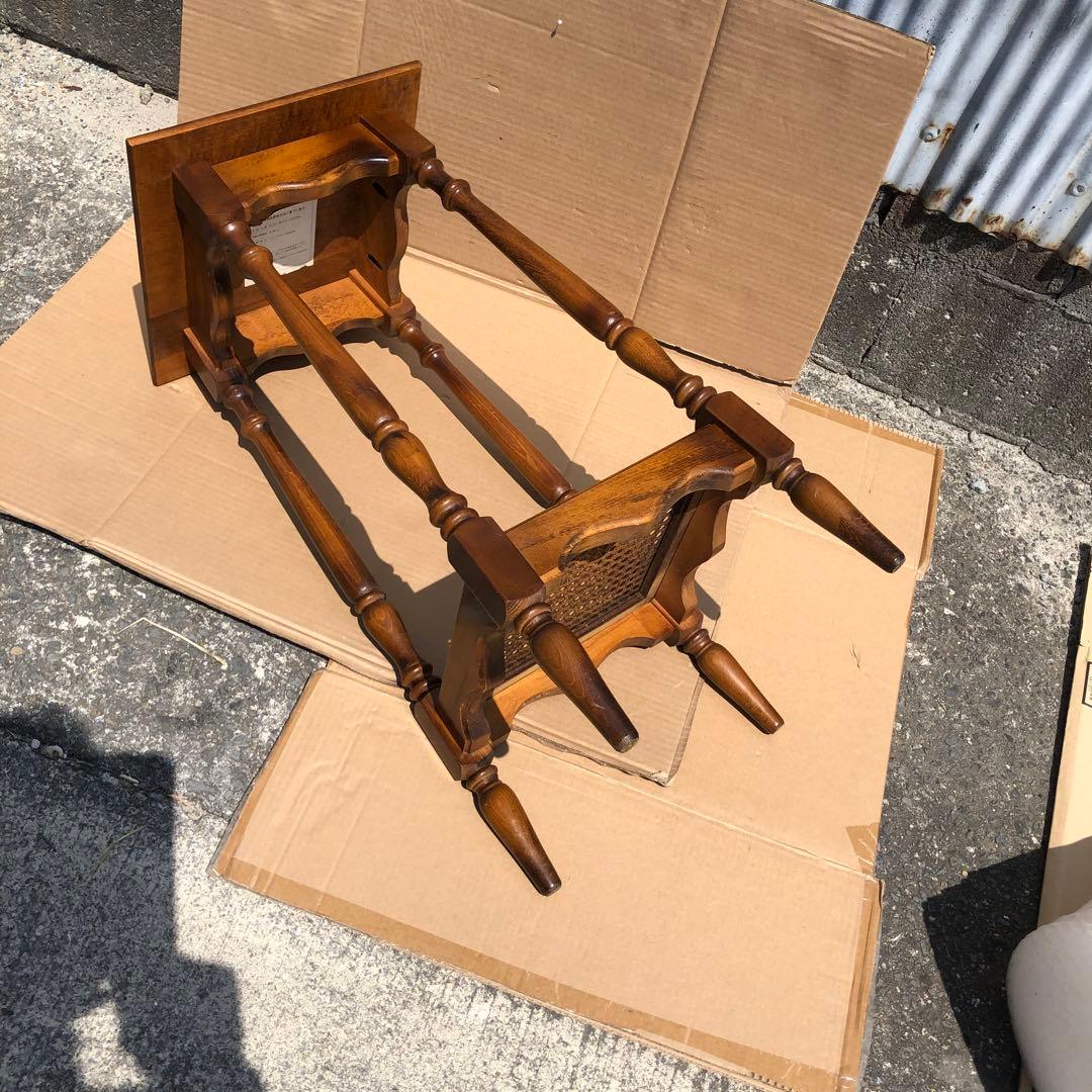 オールドカリモク アンティーク コロニアル 電話台 カリモクサイドテーブル美品