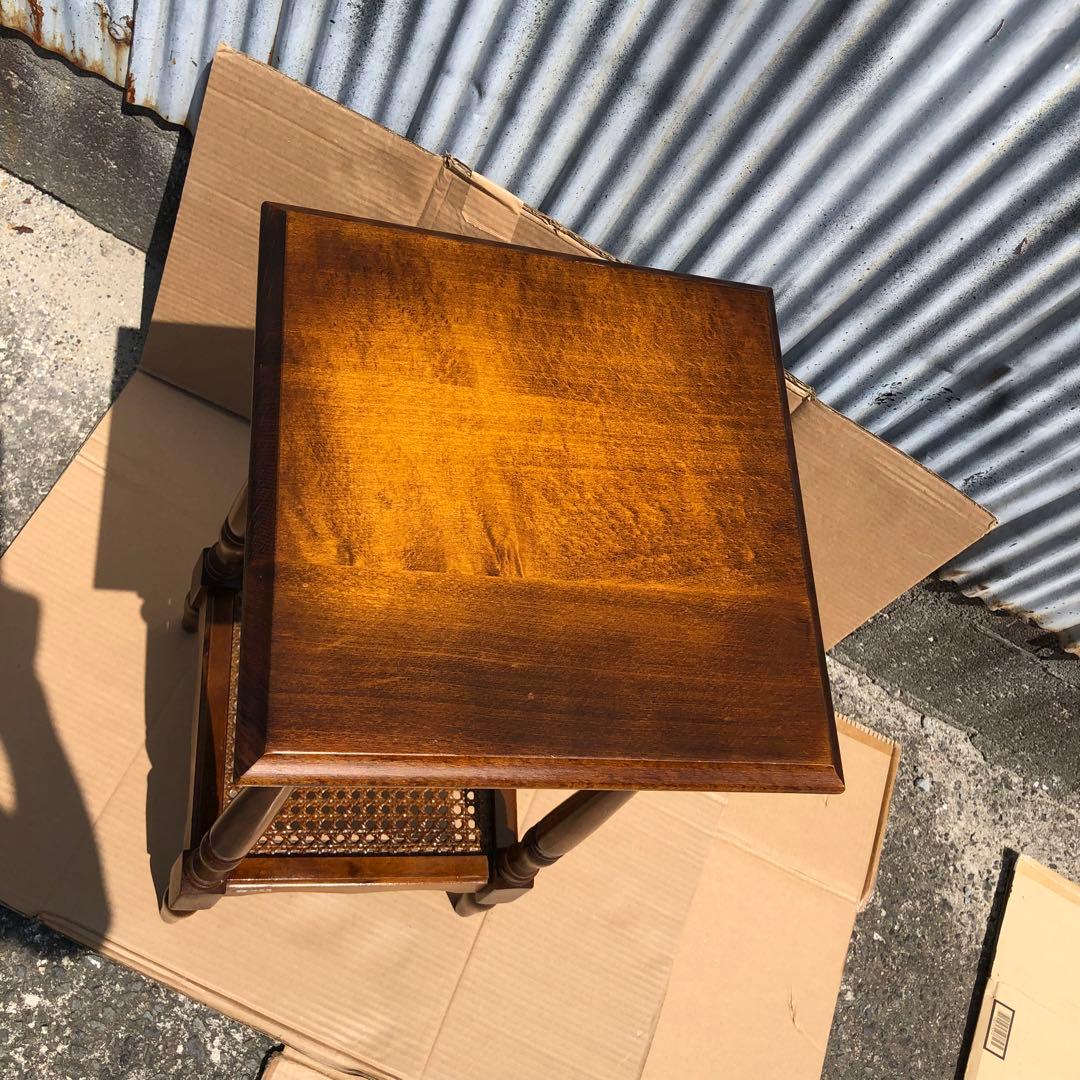 オールドカリモク アンティーク コロニアル 電話台 カリモクサイドテーブル美品