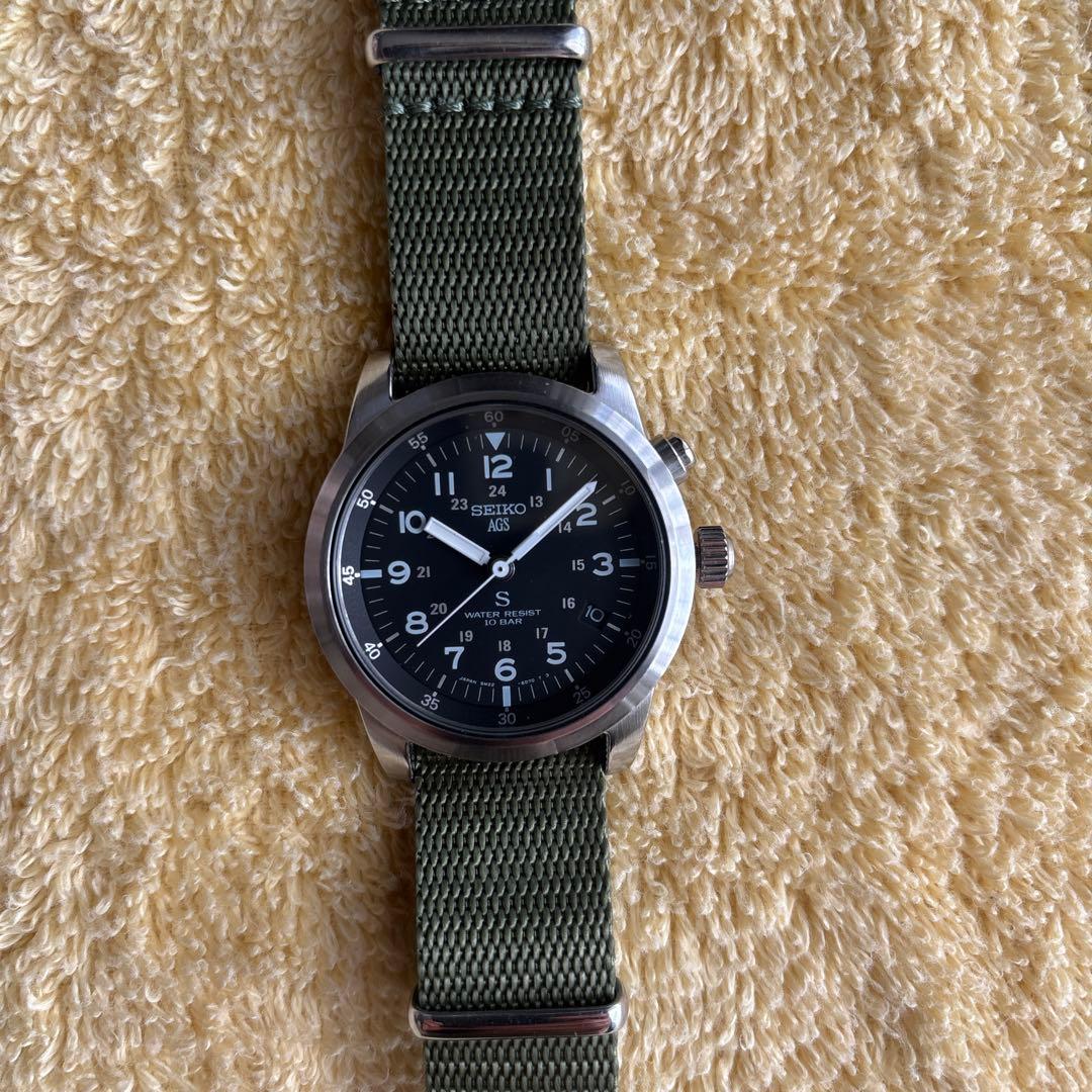 セイコー SUS AGS ミリタリー　中古良品　SEIKO　5M22-6C20