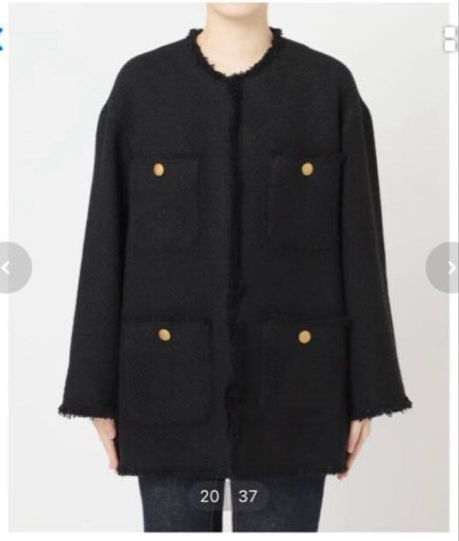 新品　L'ESSAGE GIOLICAツイードBIGジャケット　ブラック