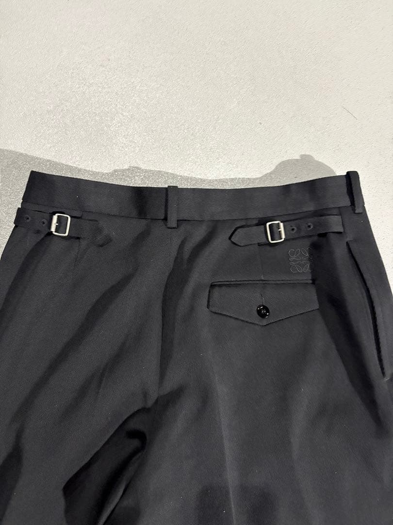 パンツ LOEWE super wide wool slacks black
