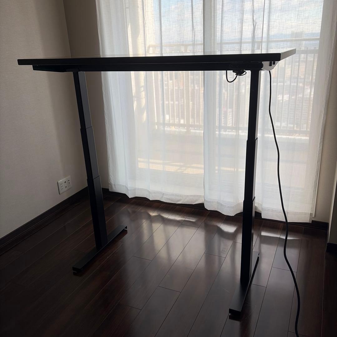 【超美品】kanademono 昇降式デスク ブラックブラウン 最終価格