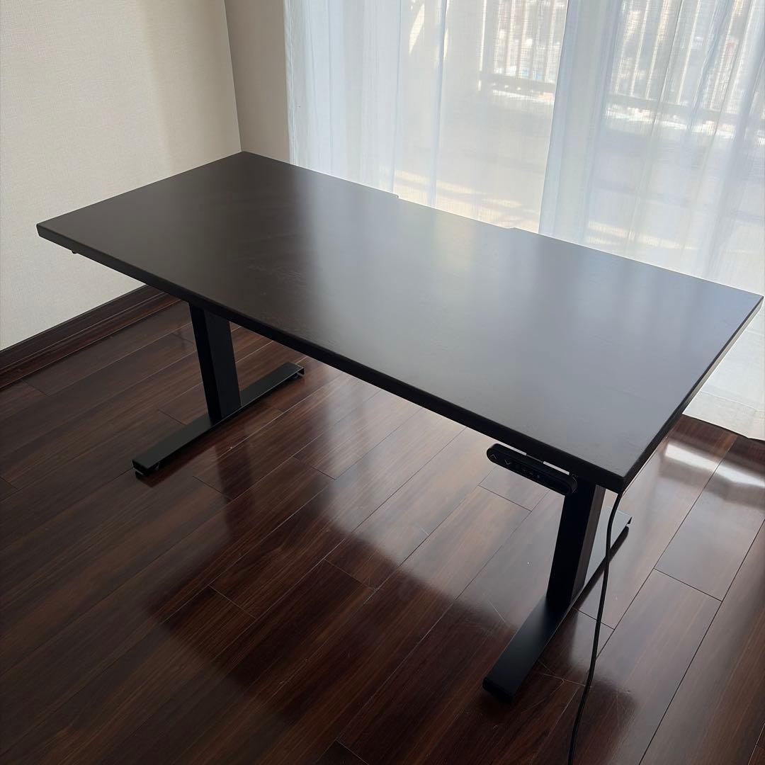 【超美品】kanademono 昇降式デスク ブラックブラウン 最終価格