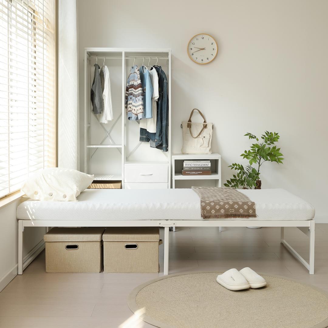 【シングル S】ベッドフレーム パイプベッド シングル ベッド パイプWhite