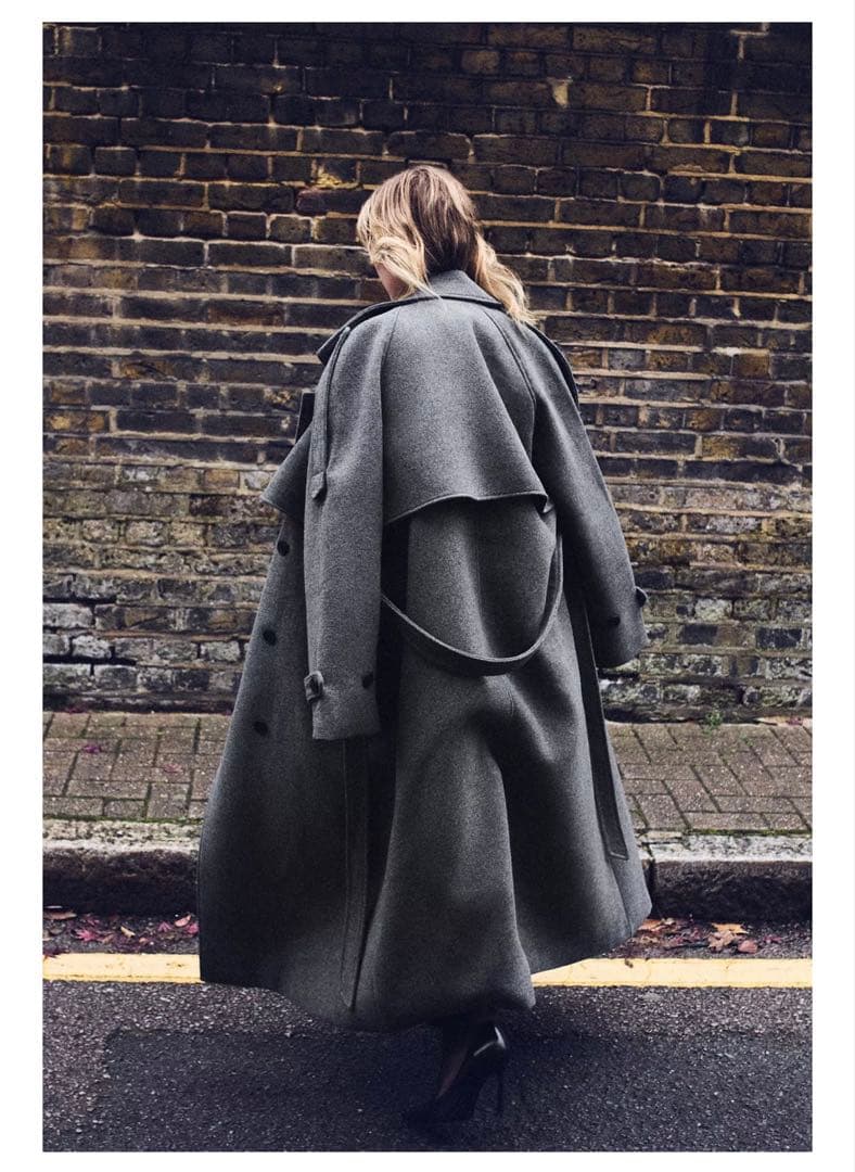 ZARA ダブルブレストコート ベルトとループ付き　M