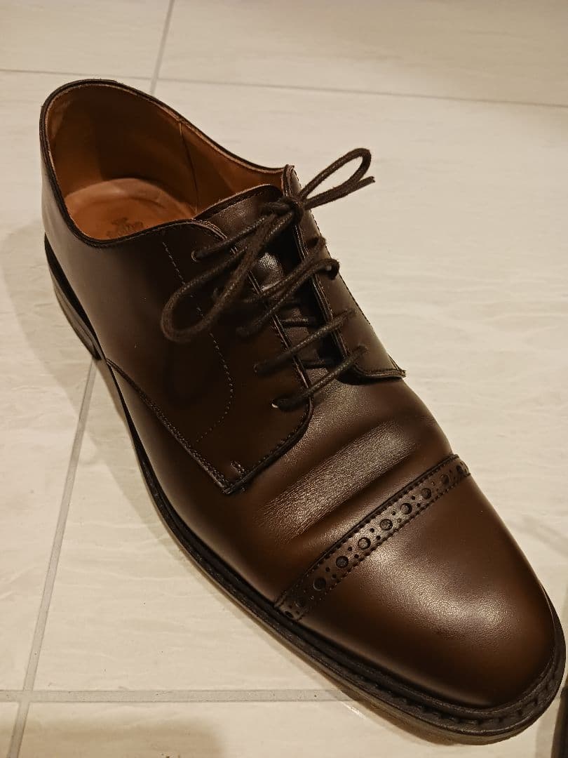 ダークブラウン レザー ビジネスシューズ