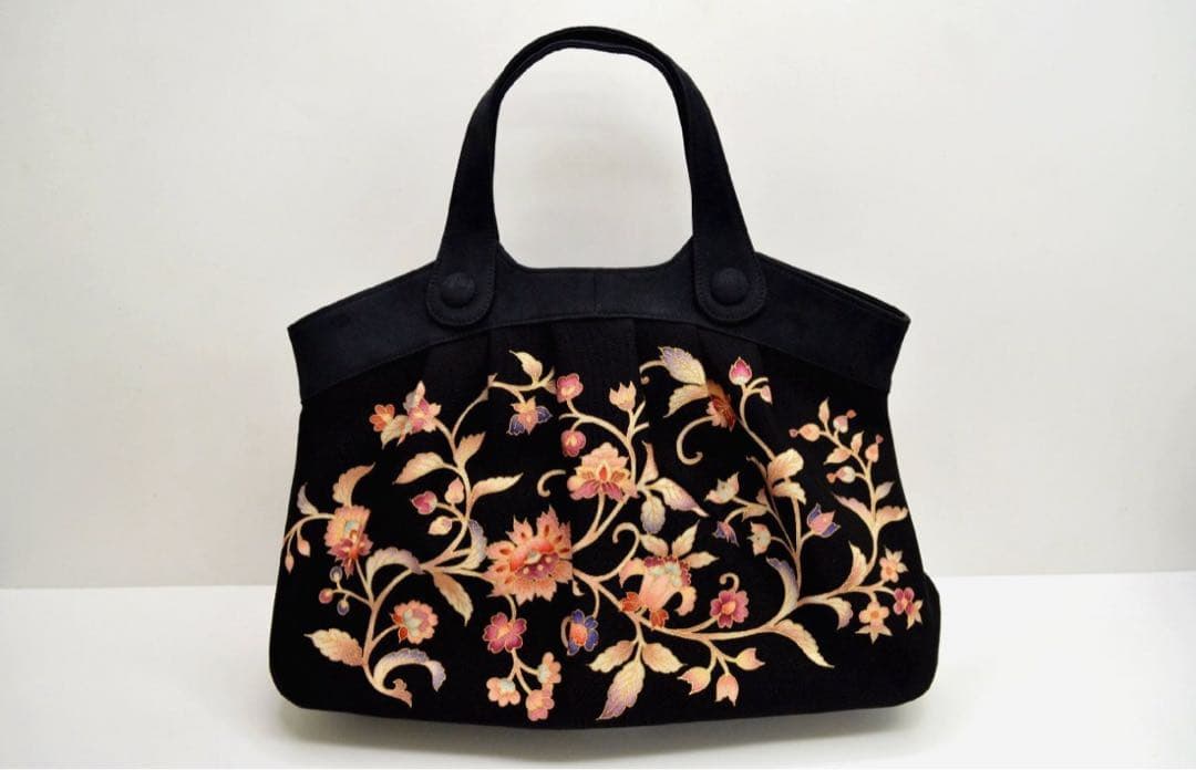 ゆ*け様 美品 OKAJIMA 岡重 ハンドバッグ 和装バッグ 絹100％ トー