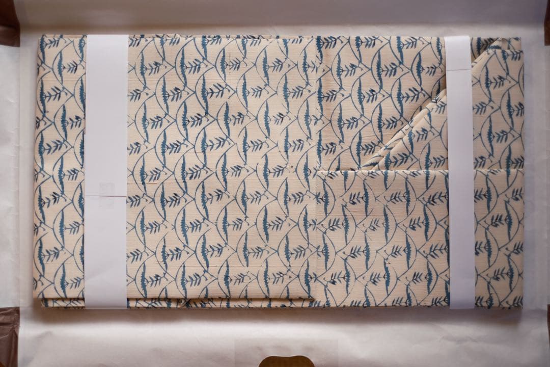 希少【下平清人】型絵染　名古屋帯　菊　生紬　人間国宝:芹沢銈介師事