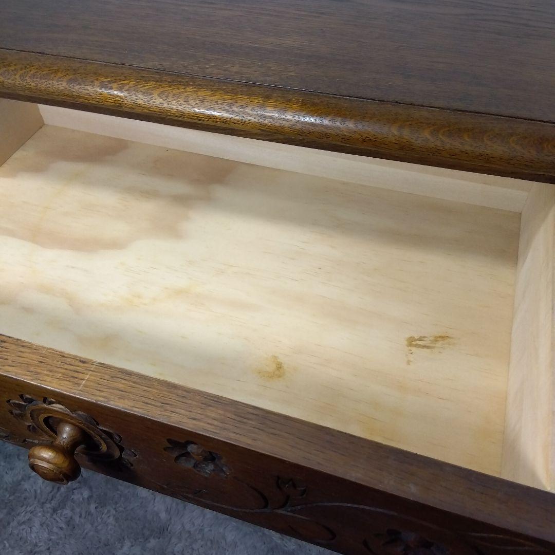 ヴィンテージ ナラ無垢材　花柄キャビネット 北海道旭川 勇峰工芸