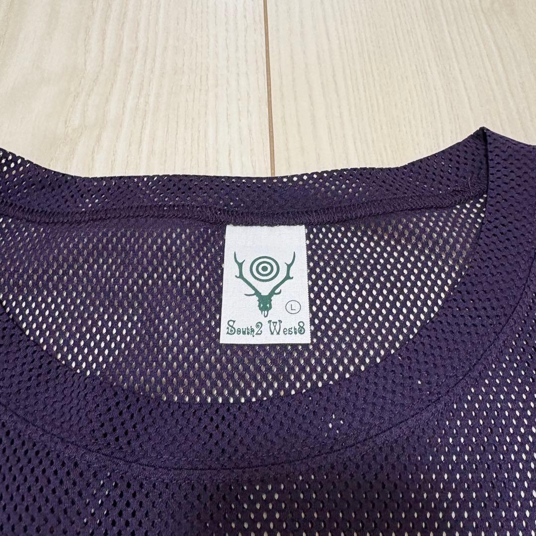 【South2 West8】Crew Neck Shirt -Knit Mesh