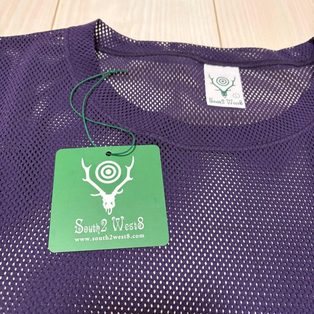 【South2 West8】Crew Neck Shirt -Knit Mesh