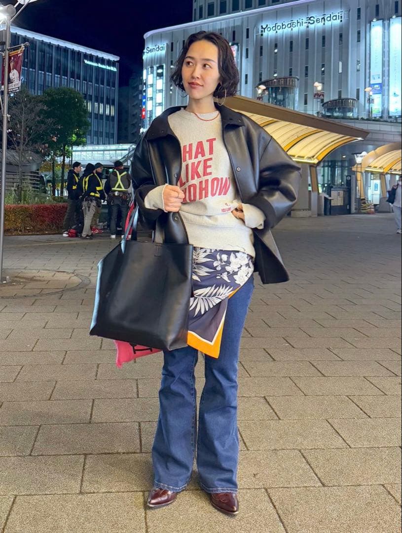 【eL】JEANASISロゴスウェットプルオーバーeL×おねグレーeL×ONE